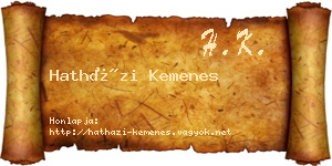 Hatházi Kemenes névjegykártya