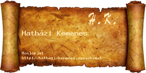 Hatházi Kemenes névjegykártya